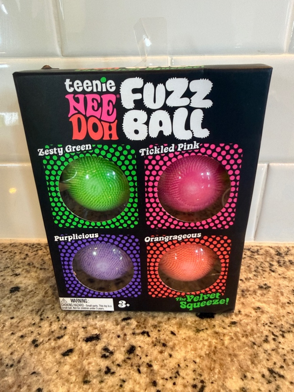 Fuzz Ball 4-Pack – Green, Pink, Purple, Orange